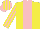 Silk - Yellow, pink stripe, pink and yellow striped sleeves and cap