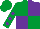 Silk - Emerald green and purple (quartered), emerald green sleeves, purple spots