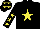 Silk - Black body, yellow star, black arms, yellow stars, black cap, yellow stars