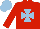 Silk - red, light blue maltese cross, light blue cap