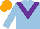 Silk - LIGHT BLUE, PURPLE chevron, ORANGE cap