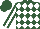 Silk - Hunter green, white diamonds, white stripe on sleeves