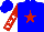 Silk - Blue, red star, red sleeves with white stars