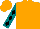 Silk - Orange, black diamonds on teal sleeves