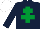 Silk - Dark blue, emerald green cross of lorraine, white cap