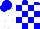 Silk - Blue and white blocks, white sleeves