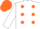 Silk - White, Orange spots, White sleeves, Orange cap
