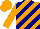 Silk - orange, navy diagonal stripes, orange arms and cap