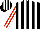 Silk - Black and white stripes, red and white striped sleeves and cap
