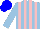 Silk - Light blue, pink stripes, blue cap