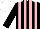 Silk - Black and pink stripes, white cap
