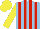 Silk - Light blue, red stripes, yellow sleeves, yellow cap