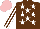Silk - Brown, white stars, brown sleeves, white stripes, pink cap