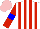 Silk - White, red stripes, red sleeves, blue armbands, pink cap