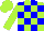 Silk - Lime green, blue blocks, lime cap