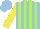 Silk - Light blue, lime green stripes, yellow sleeves