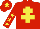 Silk - Red body, yellow cross of lorraine, red arms, yellow stars, red cap, yellow star