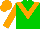 Silk - Big-green body, orange chevron, orange arms, orange cap
