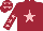 Silk - Maroon, pink star, pink stars on sleeves, maroon cap, pink stars