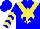 Silk - Blue, yellow chevron, yellow fleur-de-lys, yellow chevrons on sleeves