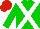 Silk - Green, white cross belts,  red cap