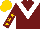 Silk - Burgundy, white 'v' gold stars on sleeves, gold cap