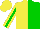 Silk - Yellow and green halves, green stripe on yellow sleeves