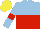 Silk - light blue and red halved horizontally, red armlets on sleeves, yellow cap