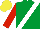 Silk - Emerald green, white sash, red arms, yellow cap