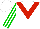 Silk - White, red chevron, white sleeves,  green stripes