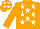 Silk - Orange with white stars, orange cap with white stars