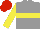 Silk - Grey, yellow hoop, yellow sleeves, red cap