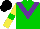 Silk - Green, purple chevron, yellow sleeves, green armbands, black cap