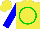Silk - Yellow, green circle,  blue sleeves