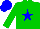 Silk - green, blue star and cap