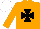 Silk - Orange, black maltese cross, white cap