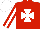 Silk - red, white maltese cross, white stripe on sleeves, white cap