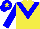 Silk - Yellow body, blue chevron, blue arms, blue cap, yellow star