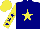 Silk - navy, yellow star, yellow sleeves, navy stars, yellow cap, yellow stars