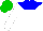 Silk - White, blue yoke, green cap