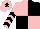 Silk - Pink and black (quartered), chevrons on sleeves, pink cap, black star