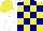 Silk - Yellow and navy blue blocks, white sleeves