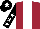 Silk - Maroon, white stripe, black sleeves, white stars, black cap, white star