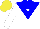Silk - White, blue chevron, blue yoke, yellow cap