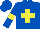 Silk - Royal blue, yellow cross, yellow band on sleeves