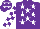 Silk - Purple, white stars, purple, white checks sleeves, purple, white stars cap