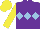 Silk - Purple, light blue triple diamond, yellow sleeves and cap
