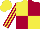 Silk - Yellow and claret quarters, yellow sleeves with claret stripes and yellow cap