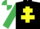 Silk - Black, Yellow Cross of Lorraine, Emerald Green sleeves, Emerald Green and White quartered cap
