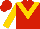 Silk - Red,gold 'v', gold arm band,gold star on red cap